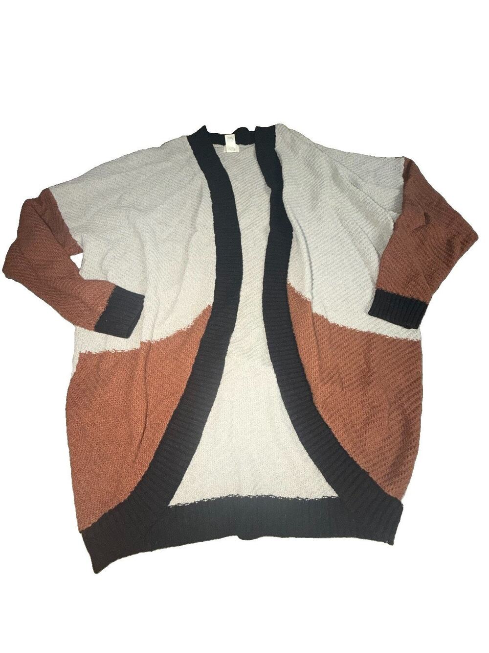 BKE brand colorblock open-front knit cardigan sweater One Size (AT14)